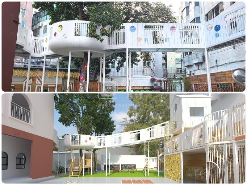 幼兒園設(shè)計(jì)效果圖與現(xiàn)場(chǎng)裝修實(shí)景對(duì)比案例（一）