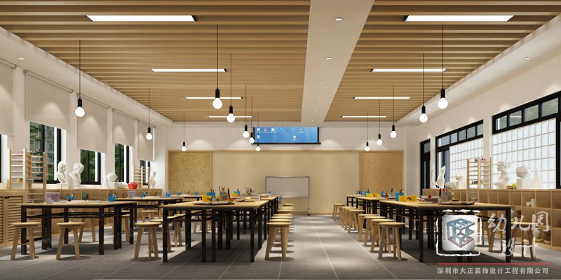 美術(shù)室、陶藝廳 幼兒園室內(nèi)效果圖