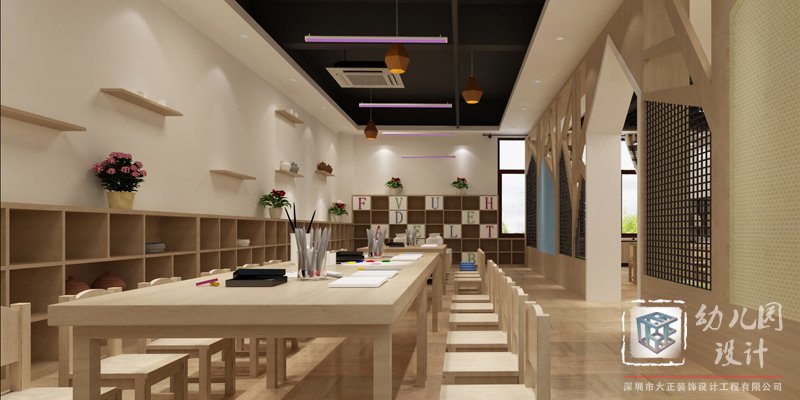 美術(shù)室、陶藝廳 幼兒園室內(nèi)效果圖