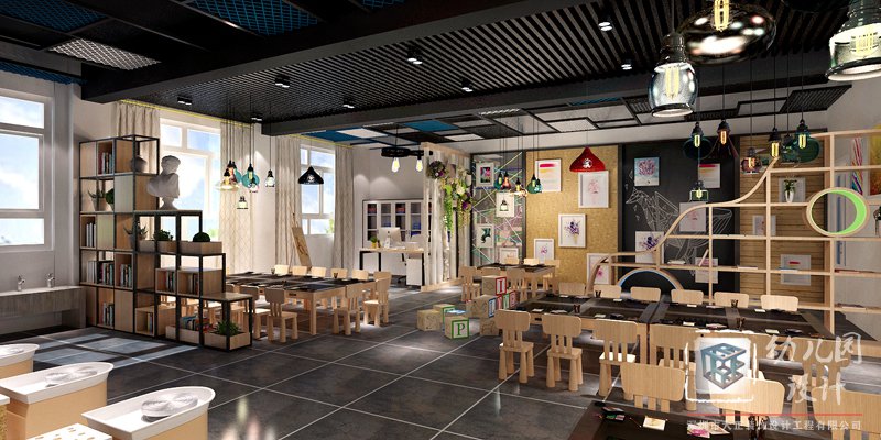 美術(shù)室、陶藝廳 幼兒園室內(nèi)效果圖