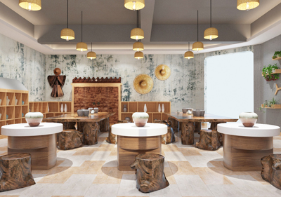 美術(shù)室、陶藝廳幼兒園室內(nèi)效果圖