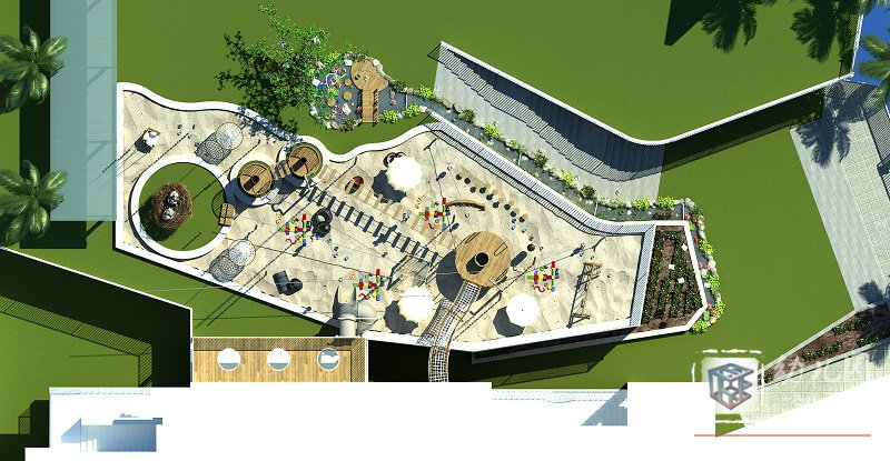 沙池、水池 幼兒園戶外效果圖