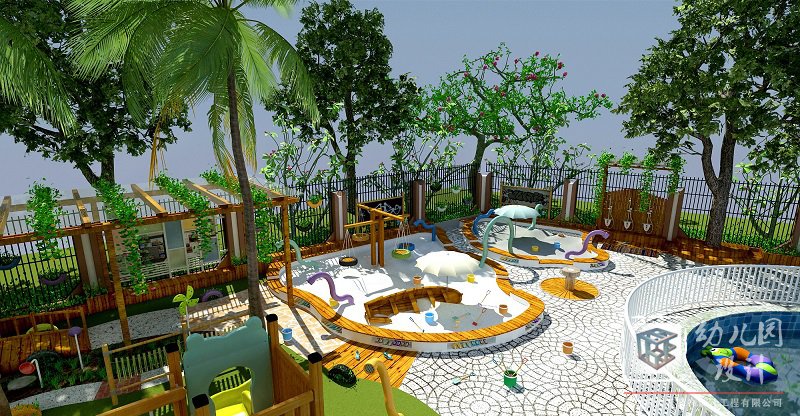 沙池、水池 幼兒園戶外效果圖